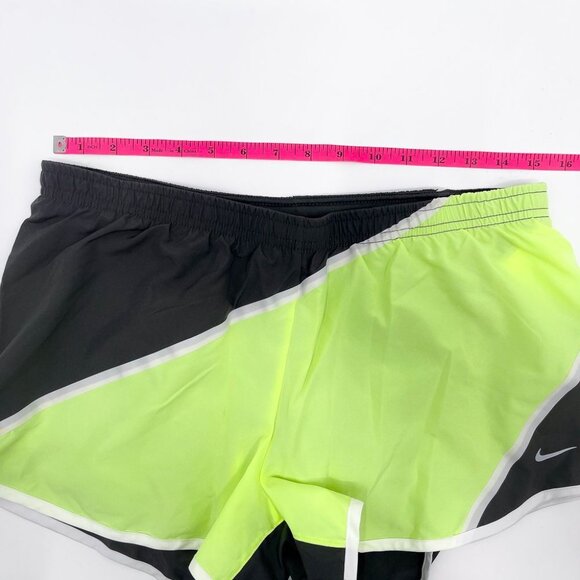 Nike Dri Fit Twisted Tempo Running Shorts Athletic Workout Lime Green Medium - Picture 4 of 5
